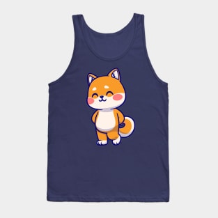 Cute Shiba Inu Dog Shy Cartoon Tank Top